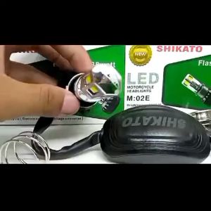 LAMPU LED 6 SISI M02E LAMPU DEPAN LED NYALA PUTIH AC/DC 12V 38WATT H4/H6 PLUS KIPAS UNIVERSAL SEMUA MOTOR