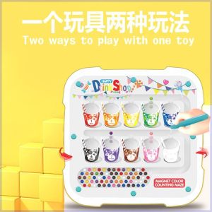 ปากกานำโชคแม่เหล็กกระดานวาดภาพกระดานนับเลขปากกาควบคุมแม่เหล็กแบบสองในหนึ่งสำหรับเด็กของเล่นเสริมพัฒนาการใช้ได้สองด้านสำหรับเด็กชายและเด็กหญิง