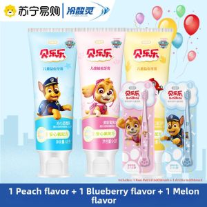Fluoride Childrens Toothpaste Set Fun Dental Care for Kids 2-12 Years Old Baby Suitable Fresh Fruit Flavor Oral Cleaning