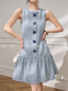 New Summer Vintage Blue Dress