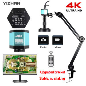 Yizhan กล้องจุลทรรศน์แบบคมชัดสูง1080P 4K ใหม่สำหรับการบัดกรีกล้องจุลทรรศน์ HDMI VGA USB 2K ปรับปรุงกล้องจุลทรรศน์ดิจิทัลขาตั้งที่แข็งแรง