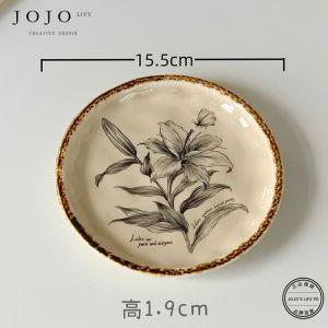 Vintage Ceramic Dessert Plate 6 Inches JOJOS L. PD.want. Home Use Bone China Tray Simple Style from Mainland China