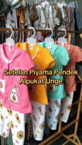 Setelan Baju Bayi Piyama Bayi Pendek Perempuan ALPUKAT Unge Size 6-18 Bulan ZPY34