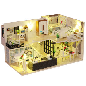 Kmoist | DIY Wooden Forest Cabin Kit 3D Puzzle Doll house Assembly Model with LED Light Desktop Decor Birthday Gift for Adults Teens 14+
