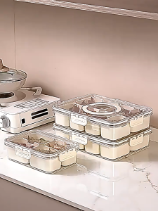 MLADEN 8 Grids Food Storage Box Refrigerator Fresh Keeping Divided Boxes Refrigerator Food Snacks Storage Box