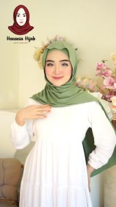 Hanania Hijab - Olla Pashmina Inner Meleyot 2in1 Oval Jersey Premium | Pashmina Instan Inner Jersey