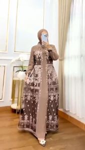 Aliyah Dress Ceruty Babydoll Swaroski Gamis Wanita Terbaru 2024 Viral Dress Kondangan Wanita Mewah