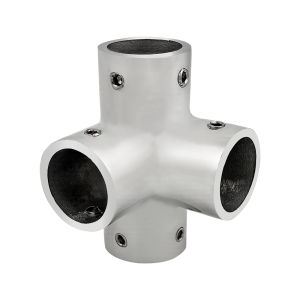 4-Way 316 Stainless Steel Hand Rail Fittings 90 Degree Connector For 22/25mm Tube Boat Accessories