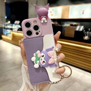Holding Flower Clow M Suitable for Redmi Note 14 13 12 11 10 9 8 Phone Case Cartoon Lying Redmi Note14r New Change Card Holder Redmi13c All-Inclusive Drop-Resistant Pearl Chain