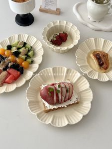 White Rectangular Dinner Plate Breakfast Sushi Dessert Western Dining Plate Sugar Missess Ins Style Ceramic Plain Color Dish