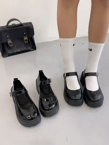 SOBREMESA STORE Giày Mary Jane Nhật Bản giày da nhỏ nữ phong cách giản dị dễ thương giày da nhỏ mới một nút mùa xuân thu mềm mại và thoải mái