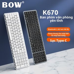 B.O.W | Wireless Bluetooth Dual-mode Silent Portable Keyboard and Mouse Set for Office