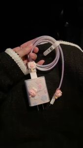 Dimi 【 มาใหม่ กระต่ายชมพู 】เคสสายชาร์จ สำหรับ ออปโป oppo 33w สายชาร์จ ลายการ์ตูนน่ารัก Cable Bite vivo44W oppo80W oppo67w