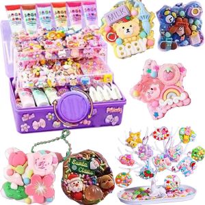 Kids Guka Sticker Set for Girl Art Making Kit Girl Toy with Fun Stickers Artificial Cream Glue Decoration Accessories