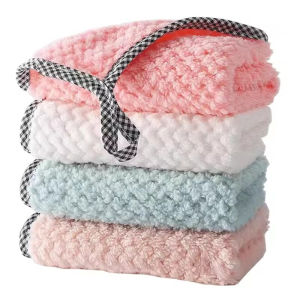 1/4 PCS Cleaning Cloth Kitchen Dish Towel Effectively Absorbs Water Dry Wet Dual-Purpose Household Cleaning Easily Removes Stain