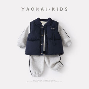 Thickened Fleece Baby Sportswear Set Winter New Arrival Infant Warmth Ensuring Cotton Sweatshirt And Pants Outfit for Kids