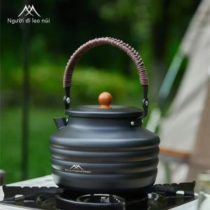 MOUNTAINHIKER 1.4L Hợp Kim Nhôm Siêu Nhẹ Cắm Trại Ấm Siêu Tốc Nước Ngoài Trời Sôi Ấm Trà Cà Phê Bộ Đồ Ăn Cho Bếp