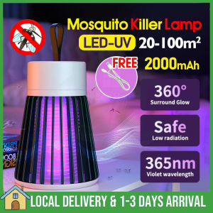 Electric Mosquito Killer Lamp USB Rechargeable Portable with LED Light Home Outdoor Trap Light Lampu Perangkap Lalat Nyamuk