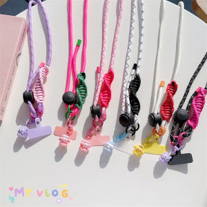 Mobile Phone Lanyard Crossbody Adjustable Strap Halterneck Anti-Lost and Anti-Fall Handy Gadget Couple Back Splint Solid Lanyard Phone Case Chain Clip Rope Classy Trending Women Tide Stylish Trendy New Product