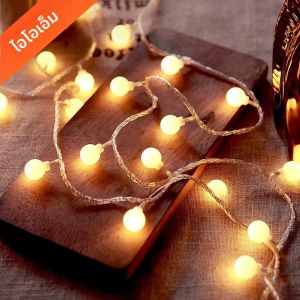 10M USB/แบตเตอรี่ Power Ball ไฟ LED String Garland ไฟโคมไฟกลางแจ้งงานแต่งงานสวนไฟ Fairy ตกแต่งคริสต์มาส
