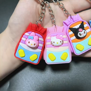 Cute Cartoon Couple Sanrio Plush Toy Key Bag Sanrio Keychain Toy Pendant Key Chain DIY Soft Rubber