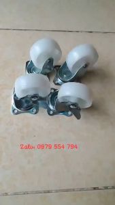 ComBo 4 Bánh Xe Xoay 360(Loại I) Có Khoá An Toàn(2 Có Khoá 2 Không)-bằng nhựa màu trắng Kích Thước 5Cm