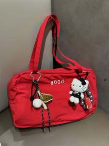 กระเป๋าสะพายไหล่ผ้าไนลอนแบบลำลองสำหรับผู้หญิง กระเป๋าใส่เอกสาร Miu ขนาดใหญ่ กระเป๋าถือสำหรับออกกำลังกาย กระเป๋าสะพายข้างแบบลำลอง