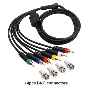 AV RCA BNC RGBS Cable for Nintendo N64 SNES NGC Cable for Console Video Audio Cord Composite for Color CRT Monitor RGB+Sync
