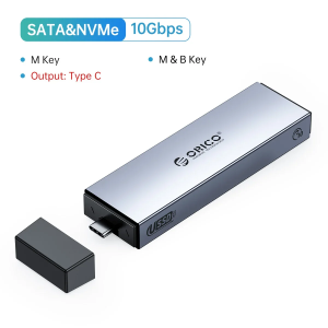 ORICO | ORICO M.2 NVMe SATA SSD Enclosure Aluminum Adapter Tool-Free 10Gbps USB C 3.2 Gen2 PCIe NVMe M-Key 6Gbps UASP for 4TB SSD