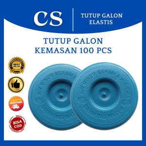 Tutup Galon Isi Ulang 100 pcs murah warna biru bahan elastis anti tumpah anti pecah merek CS