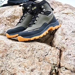 【In Stock】Mens Breathable Steel Toe Work Shoes Lightweight Anti-impact Slip-resistant Dust-proof Water-resistant High-top All-Season