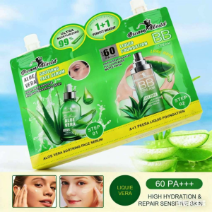 BUY 1 TAKE 1 2in1 Aloe Vera Moisturizer Gel and Liquid foundation with SPF 60+++ Sun Protection
