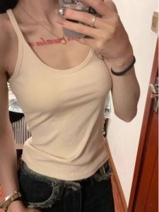 Áo Ba Lỗ Cotton Co Giãn Cao Ôm Vừa Vặn Mùa Hè Cho Nữ Áo Ba Lỗ Hở Lưng Kiểu Mỹ Áo Ba Lỗ Cổ Chữ U Áo Ba Lỗ Thường Ngày