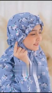 PROMO MENJELANG RAMADHAN: Mukena 2in1 Anak 5-16 Tahun Motif Bunga Print Mewah Resleting Terbaru Termurah