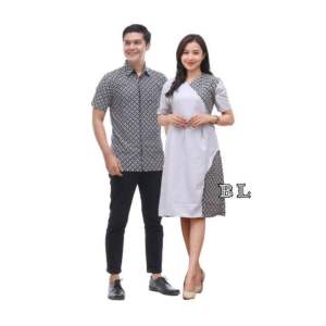 Baju dress couple batik motif batako dress couple batik pasangan
