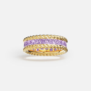 Pave Twisted Rose Gold Ring