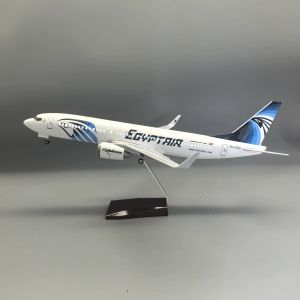 Mô Hình Máy Bay Egypt Airways B737 Tỷ Lệ 1:85 73CM Có Đế Chất Liệu Nhựa Đúc Đồ Trang Trí Sưu Tầm