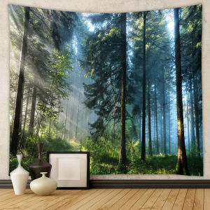VIKAMA Tấm Thảm Treo Tường Lớn Thiết Kế Cảnh Quan Rừng Gió Polyester Phòng Khách Phòng Ngủ Văn Phòng Vải Polyester Trang Trí