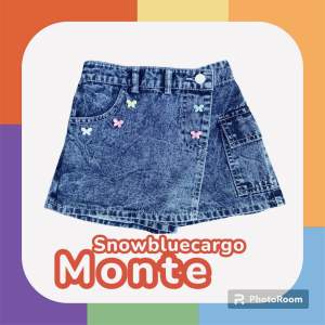 ROCELA Rok Celana Cargo Jeans Rok Pendek Cargo Anak Perempuan KANAYA MONTE