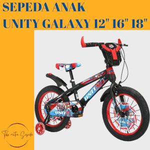 Sepeda Anak Laki-Laki BMX Unity Galaxy 12 Inch Ban Pompa Ada Musik