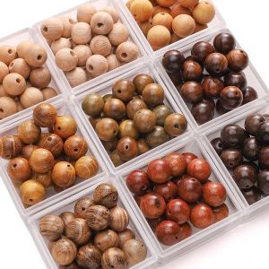30Pcs 10mm Wooden Round Beads Rosewood Peach Wood Beads For Jewelry Making DIY Necklace Bracelet Earrings Christmas Gifts Accessories