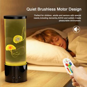 LED Fantasy Jellyfish Lamp LED Bedside Night Light Color Changing Jellyfish Tank Aquarium Led Lamp Relaxing Mood Lights Lava Lamp Kids Gifts