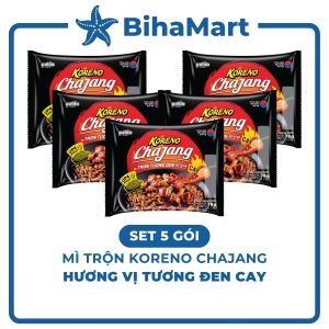 [SET 5 GÓI] - PALDO - Mì trộn Koreno Chajang tương đen cay Mì trộn Koreno Úp 4p tương đen cay Koreno Chachang (78g/gói)