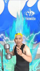 Baju Fitnes Singlet Gym Binaraga Front Pose Stronger