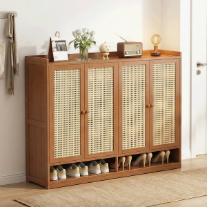 MINGZHIYIFAN | Sturdy Dustproof Space-Saving Bamboo Shoe Rack