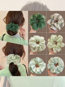 NING ZHOU | New Style Green Lace Dot Scrunchie Hair Accessory