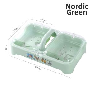 With Cover Double Layer Water Draining Soap Holder 2 Cells