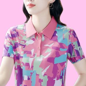 Korean Style Women Short Sleeve Polo Shirt New Version Casual Foreign Flavour age reduction Fit and Thin Basic Tops Ladies Fashion Lapel T-shirt Plus Size