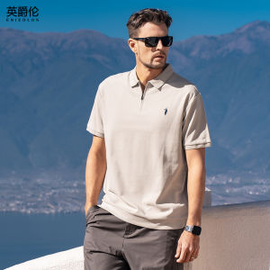 Enjeolon | Half-Zip Polo Shirt Business-Casual Short-Sleeve Summer Mens
