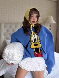 South Korea Dongdaemun Youthful-Looking Loose Soft and Thickened Knitwear Autumn and Winter New Arrival Fashionable Cartoon All-Match Sweater Women